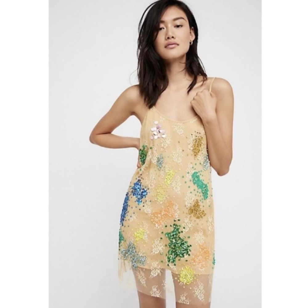 Free People Happy Birthday Confetti Sequins Dress S
